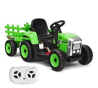 SOARS Tracteur Electrique Enfants 12 V, Voiture Electrique Enfants Télécommande 2,4 G pour Parents, Vitesse Réglable 3 Niveaux, Multimédia avec Klaxon, MP3, Bluetooth, USB, Cadeau Enfant 3 Ans +, Vert