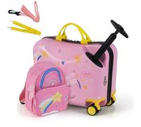SOARS Valise Enfant à roulettes 18" avec Sac à Dos 12" (Comète Rose)