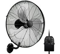 SOARS Ventilateur Mural φ56 CM 120W, Vitesses, Angle Vertical 30° & Angle Horizontal Automatique 85°, Ventilateur Industriel pour Entrepôt, Atelier, Cave, Bureau (Noir)