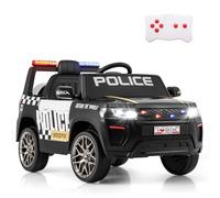 SOARS Voiture Électrique Enfant 12V, 2 Modes de Contrôle avec Télécommande, Voiture Police avec Sirène, Clignotants, Musique, USB & Radio, Charge 30 kg, à Partir de 3 Ans (Noir)