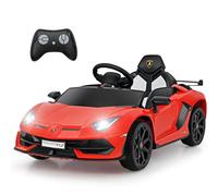 SOARS Voiture Électrique Enfant Lamborghini SVJ 12V avec Télécommande à 2,4 GHz, Véhicule Electrique avec Phares LED, Musique, USB, MP3 et Klaxon, 3-5 km/h, Charge 30 kg, 3-8 Ans (Rouge)