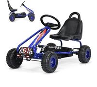 SOARS Voiture Enfant, Kart a Pedale avec Sièges Réglables en 2 Positions et 4 Roues Antidérapantes, Marche Avant et Arrière, Charge Maximale 30kg, Cadeau pour Enfant 3+ Ans (Bleu, 92 x 50 x 53 cm)