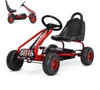 SOARS Voiture Enfant, Kart a Pedale avec Sièges Réglables en 2 Positions et 4 Roues Antidérapantes, Marche Avant et Arrière, Charge Maximale 30kg, Cadeau pour Enfant 3+ Ans (Rouge, 92 x 50 x 53 cm)