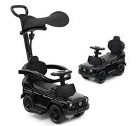 SOARS Voiture Enfant Mercedes-Benz, Porteur Bébé avec Barre Coulissante Amovible, Toit Pare-Soleil Réglable, Klaxon, Espace de Rangement Caché, Cadeau Enfant 1-3 Ans (Noir)