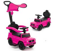 SOARS Voiture Enfant Mercedes-Benz, Porteur Bébé avec Barre Coulissante Amovible, Toit Pare-Soleil Réglable, Klaxon, Espace de Rangement Caché, Cadeau Enfant 1-3 Ans (Rosé)