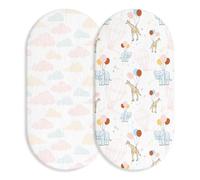 Soarwg Kids Drap-housse pour couffin x 2, Draps-housses en mousseline pour berceau, Draps-housses en coton 100% pour poussette et berceau adaptés 83×43 cm pour bébé garçon et fille pour berceau ovale