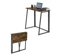 Soayone Bureau Pliable 80×40×74 cm Bureau Pliant Console Table Petite Table Bureau pour Petit Espace Home Office Salon et Balcon (Marron Rustique)