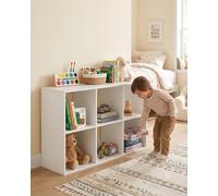 Soayone Étagère Enfant 6 Cases, Meuble à Cases Blanc pour Rangement Jouets et Livres, Bibliothèque Basse pour Chambre d’Enfant avec 3 Panneaux Arrière Amovibles, 92,5 x 29 x 62 cm