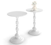 Soayone Lot de 2 Table d'Appoint Blanche Petite Table Basse Ronde, Gueridon Salon Tables de Chevet en Métal, Largeur 40 cm, Hauteur 54 cm (Blanche)