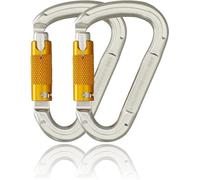 SOB Mousqueton Escalade Clips de Mousqueton à Verrouillage Automatique Aluminium Mousquetons Robustes pour Escalade, Descente en Rappel, 25 KN, Certification CE 2 Pièces