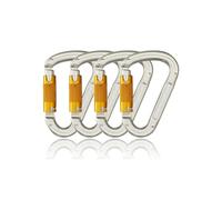 SOB Mousquetons Escalade Clips de Mousqueton à Verrouillage Automatique Aluminium Mousquetons Robustes pour Escalade, Descente en Rappel,Certification CE (25KN 4Pack)