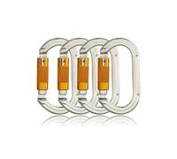 SOB Mousquetons Escalade Clips de Mousqueton à Verrouillage Automatique Aluminium Mousquetons Robustes pour Escalade, Descente en Rappel,Certification CE (22KN 4Pack)