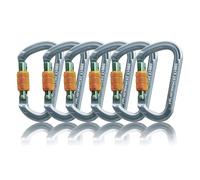 SOB Mousquetons Escalade Clips de Mousqueton à Verrouillage Automatique Aluminium Mousquetons Robustes pour Escalade, Descente en Rappel,Certification CE(28KN 6Pack)