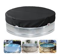 Sobana Housse de réservoir Ronde en Acier de 2,1 à 2,4 m - Housses imperméables et résistantes pour Piscine Creuse, câble métallique et treuil pour Augmenter la stabilité - Noir