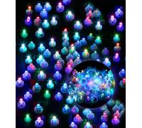 SOBEAU 100 pièces LED Ballons Lumineux, Rond Lampes Lumineuses Clignotant Fête,Convient pour Anniversaire,Mariage,Halloween,Noël Décoration (blanc chaud) (100PCS Coloré)