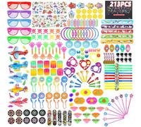 SOBEAU 213 Pièces Cadeaux Invités Enfants, Assortiment de Jouets Garçon Fille, Cadeaux Anniversaire Enfant, Sac Remplissage, Prix du Carnival, Petit Jouets