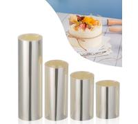SOBEAU 4 Pieces Rodoide Transparent Patisserie 6cm/8cm/10cm/15cm x 10 m Acetate Film,Film Protecteur pour Les Bordures de gâteaux,pour Les Anneaux de décoration des gâteaux à la Mousse au Chocolat