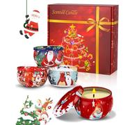 SOBEAU 4 pièces Set de bougies parfumées, Bougies Parfumées Cadeau pour Femme,Cadeaux pour Femm, 2,5 OZ cire de soja bougies d'aromathérapie,Cadeaux pour Saint-Valentin,D'anniversaire,Fête des Mères