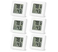 SOBEAU 6 Pièces Mini Thermomètre Hygromètre Intérieur, Digital Moniteur Température et Humidimètre, Thermo-HygromèTre pour Chambres De BéBé, Bureau, Cave, Blanc