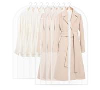 SOBEAU 8PCS Housses de Vêtements, Housses de Protection Semi Transparentes, 60 x 120/100cm Housse Vetements à Suspendre Anti Poussière Etanche Mite Humidité, pour Chemise Costumes Manteaux (Blanc)