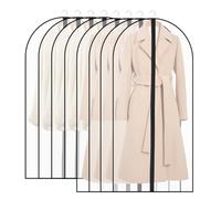 SOBEAU 8PCS Housses de Vêtements, Housses de Protection Semi Transparentes, 60 x 120/100cm Housse Vetements à Suspendre Anti Poussière Etanche Mite Humidité, pour Chemise Costumes Manteaux, Noir