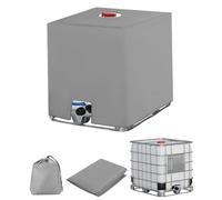 SOBEAU Bache pour Cuve 1000L IBC, Bache de Reservoir d'eau, Anti-UV Anti-Poussière Recuperateur d Eau de Pluie Bouchon, Bâche de Protection Container Cuve IBC Réservoir, 116 x 100 x 120 cm, Gris