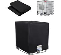 SOBEAU Bache pour Cuve 1000L IBC, Bache de Reservoir d'eau, Anti-UV Anti-Poussière Recuperateur d Eau de Pluie Bouchon, Bâche de Protection Container Cuve IBC Réservoir, 116 x 100 x 120 cm, Noir