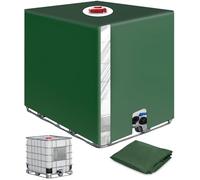 SOBEAU Bache pour Cuve IBC 1000L, Bâche Recuperateur d Eau de Pluie avec Film Transparent, Anti-UV Anti-Poussière Bache Couvercle Housse de Protection Cuve Vert(116 x 100 x 120 cm)