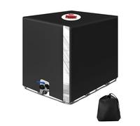 SOBEAU Bache pour Cuve IBC 1000L, Bâche Recuperateur d Eau de Pluie avec Film Transparent, Anti-UV Anti-Poussière Bache Couvercle Housse de Protection Cuve Noir (116 x 100 x 120 cm)