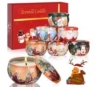 SOBEAU Coffret Bougies Parfumées Cadeau de Noël, Lot de 6, Naturelles pour Noel, Valentin, Anniversaire, Fête [Classe énergétique A+++]