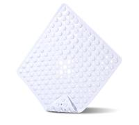 SOBEAU Duschmatte rutschfest 53x53cm-Quadrat Duschmatten BPA-Frei - Antirutschmatte für Die Dusche mit Abflusslöchern für Schimmel- und Pilzresistenz(Weiß)