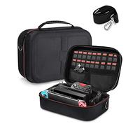 SOBEAU Etui pour Nintendo Switch & Switch OLED, Pochette Housse Switch, Sacoche Switch Rigide de Rangement pour Console Switch, Dock, Joy-Cons, 18 Cartouche de Jeux avec Accessoires