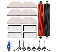 SOBEAU Kit d'accessoires pour Roborock Q5 Pro+/Q5 Pro/Q8 Max+/Q8 Max Aspirateur, Pièces de Rechange - 2 Brosse Principale, 4 HEPA Filtres, 6 Chiffons de Nettoyage, 6 Brosses Latérales