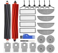 SOBEAU Kit de 26 Accessoires pour Roborock S8 MaxV Ultra, 2 Brosses Principales, 4 Filtres HEPA, 4 Chiffons de Nettoyage, 4 Lingettes Latérales, 6 Brosses Latérales, 4 Sacs à Poussière, Pièces de rech