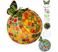 SOBEAU Kit de bougeoirs en mosaïque de Verre - Lampe de Bricolage en mosaïque pour Enfants - Éclairage de la Maison - Photophore décoratif - Cadeau d'anniversaire Fait à la Main