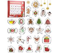 SOBEAU Lot de 24 Emporte Pièces Noël,Emporte Piece patisserie en Acier Inoxydable-Bonhomme en Pain d'épice, Flocon de Neige, Emporte-Piece Patisserie Enfant pour Décoration de Fondant,Cookie,Gâteau