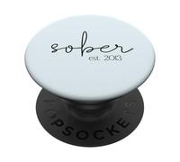 Sober est. 2013 Célébrez la sobriété pour 13 Ans Pride Meme PopSockets PopGrip Adhésif