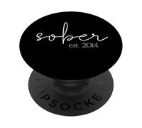 Sober est. 2014 Célébrez la sobriété pour 10 Ans Pride Meme PopSockets PopGrip Adhésif