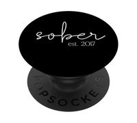 Sober est. 2017 Célébrez la sobriété pour 9 Ans Pride Meme PopSockets PopGrip Adhésif