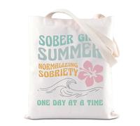 Sober Girl Summer Club Tote Bag AA NA Sobriety Gift Sober Life Gift Alcohol Addiction Narcotics Anonymous Recovery For Sponsor, Sac fourre-tout Sober Girl, 35*40cm