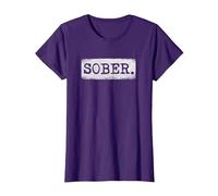 Sober Sober Sobriety Récupération de sobriété T-Shirt, Femme, Violet, L