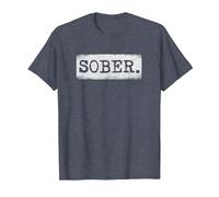 Sober Sober Sobriety Récupération de sobriété T-Shirt, Homme, Bleu Chiné, L