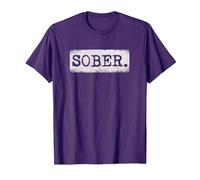Sober Sober Sobriety Récupération de sobriété T-Shirt, Homme, Violet, L