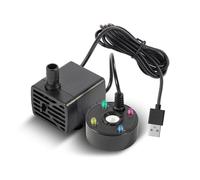 Sobeta Usb 5V Water Pump Maker Lumières LED Mini Mister Machine à brouillard, Intérieur Fontaine de Jardin Étang Eau Fogger Atomiseur Noir