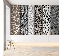 Sobhdga Animaux Sauvage Papier Peint Adhesif Mural, Imprimé Zèbre Léopard Papier Adhesif pour Meuble, Revêtement Mural Décoratif Impermeable, Pour Cuisine Salle de Bains, 150x105