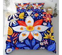 Sobhdga Bohême Floral Coloré Housse de Couette 240x260, Plantes Tropicales Parure de Lit Réversible en Microfibre Douce avec Fermeture Éclair 2 Pièces avec 2 Taies d'oreiller