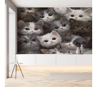 Sobhdga Chat Mignon Pet Papier Peint Adhesif Mural, Animal de Compagnie Papier Adhesif pour Meuble, Revêtement Mural Décoratif Impermeable, Pour Cuisine Salle de Bains, 430x300