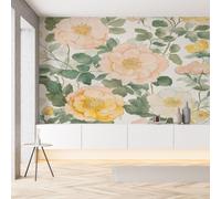 Sobhdga Fleurs Feuilles Vertes Plantes Papier Peint Adhesif Mural, Floral Botanique Papier Adhesif pour Meuble, Revêtement Mural Décoratif Impermeable, Pour Cuisine Salle de Bains, 430x300