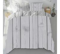 Sobhdga Grain de Bois Planche Housse de Couette Ete 220x240, avec Fermeture Éclair, Country Ferme Rural Parure de Lit Adulte 2 Personnes Microfibre avec 2 Taies d'oreiller 65x65 cm