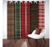 Sobhdga Lot de 2 Rideaux Grille Carreaux Rustique Rétro, Rideau Occultant Ferme Buffle Plaid, Thermique Isolant Anti Froid 70x240, Draperies Interieurs, Rideau a Oeillets pour Salon Chambre